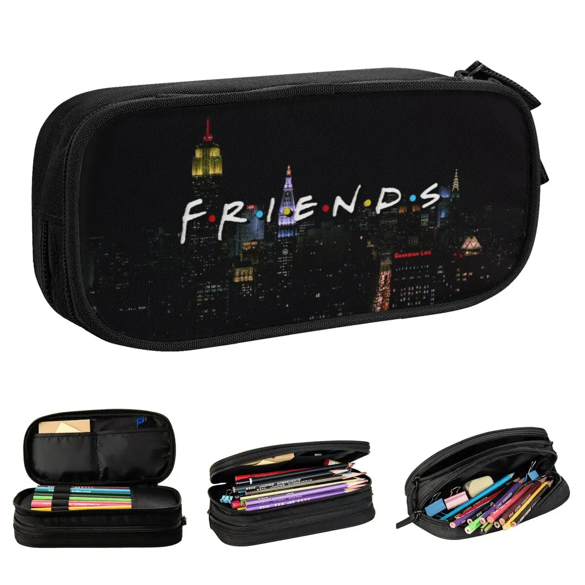 Lovely Friends TV Show Pencil Case Cartoon Pencil Box Pen Holder for Girls Boys Big Capacity Bags Students School Stationery