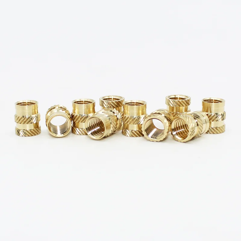 80pcs 1/4-20 In Brass Threaded Inserts Length 5/6/8/10mm Heat Set Insert for 3D Printing Component Plastic UNC Brass Knurled Nut