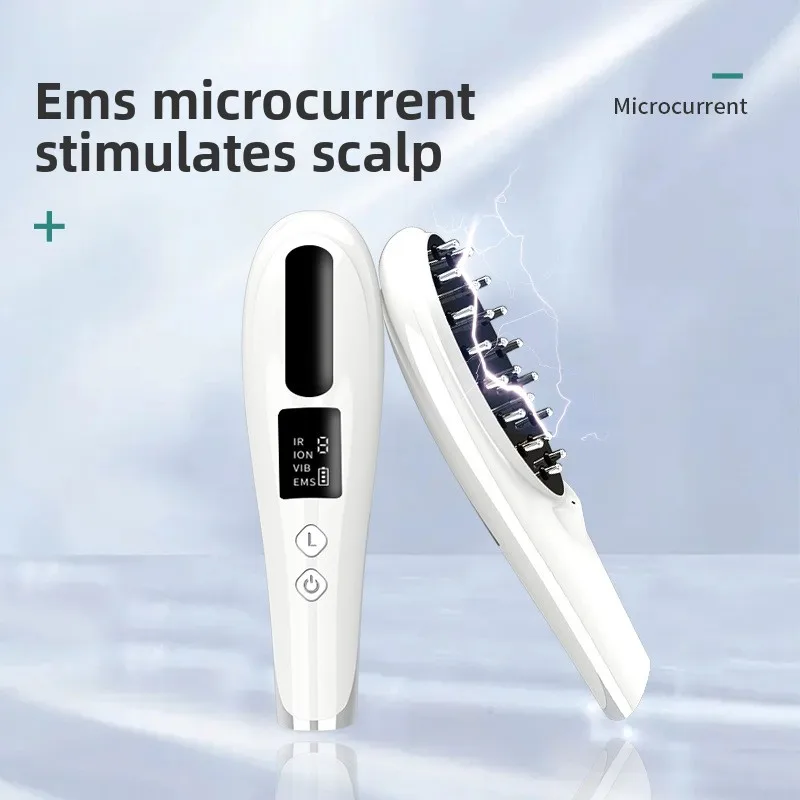 

Electric Scalp Massager Comb with LED Light Iontophoresis for Hair Growth Serum Application Home Care Device
