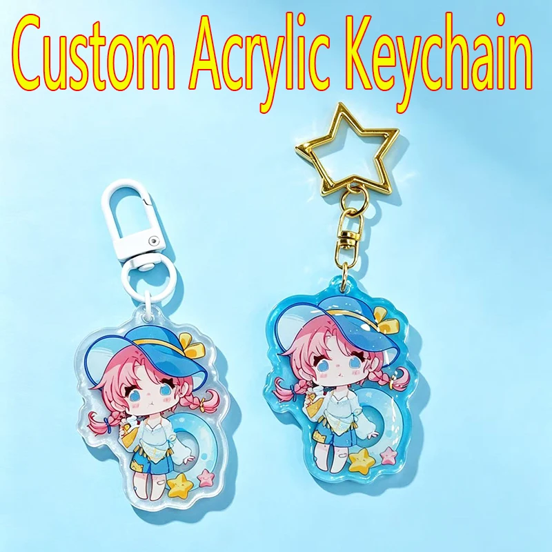 Custom Acrylic Keychain Cartoon Keychain Photo Customization Personalized Holographic Transparent Design