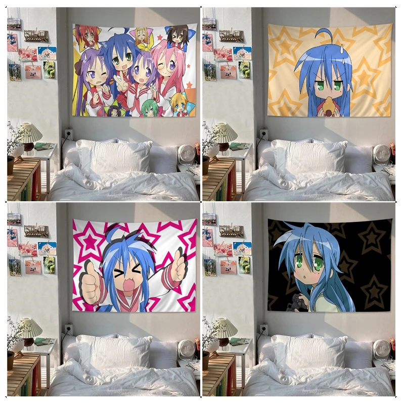 Anime Lucky Star Tapestry Chart Tapestry for Living Room Home Dorm Decor Art Home Decor