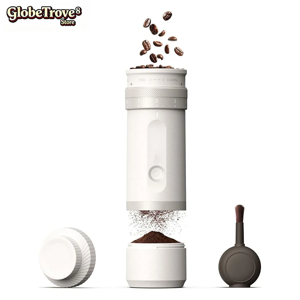 GlobeTrove Portable Electric Coffee Grinder With 28 Precise Grind Setting Stainless Steel Housing And Blade For Household And Ou