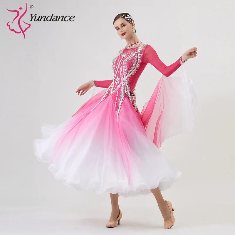 B-2269 nuove donne Modern Dance strass Color Diversity Dress Ballroom National Standard Waltz Competition Performance