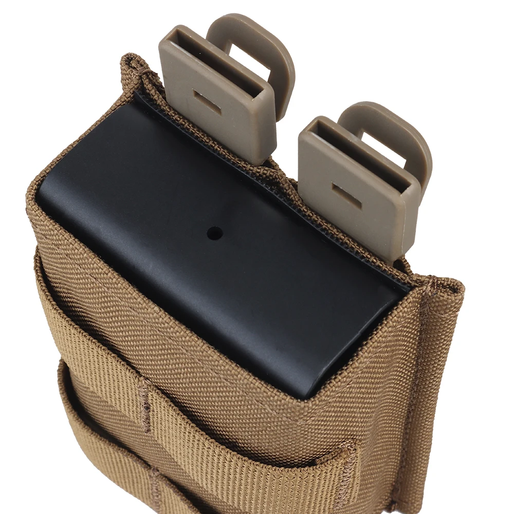 Tactical New Single Medium Fast Open MOLLE 7.62 Magazine Pouch KYWI Kydex Wedge Insert SR25 M1A FAL Hunting Mag Belt Malice Clip