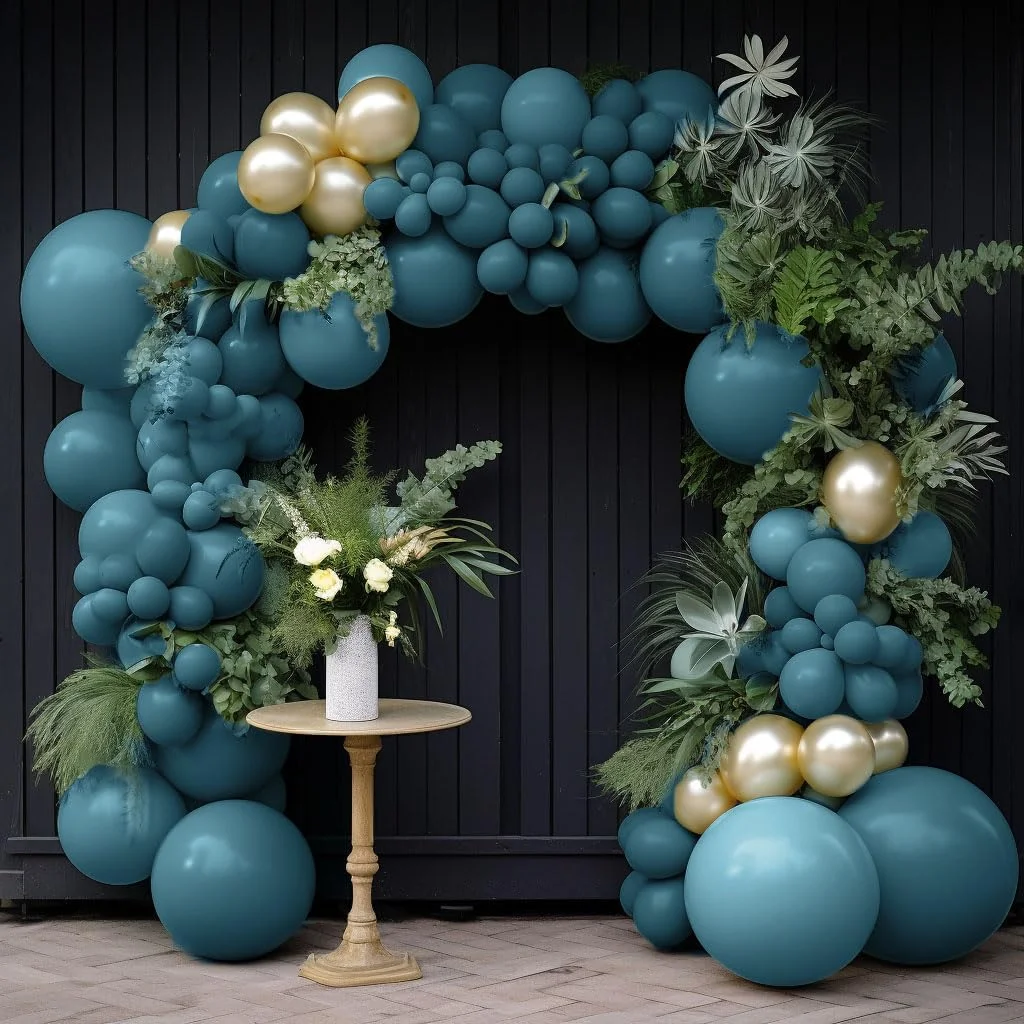 Staubiger blauer Ballon, blaue Geburtstagsballons, 5/10/12/18 Zoll, verschiedene Größen, blaugrüne blaue Luftballons für Geburtstags-Babyparty-Dekoration – Detail 6