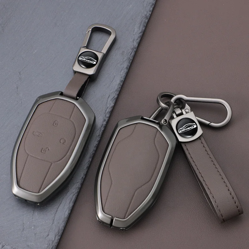 

Stylish Leather Car Key Case Cover for GAC Trumpchi GS4 GM8 GA4 GS5 GS3 GA3 GA6 SGS7 Legend GS8 Metal Remote Fob Key Accessories