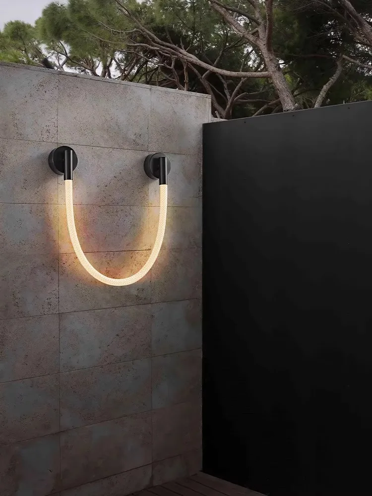 

Dimmable LED Outdoor Waterproof Wall Lamp Flexible Fabric Rope Wall Light Wall Sconce Wall Decor Arandela Externa For Backyard