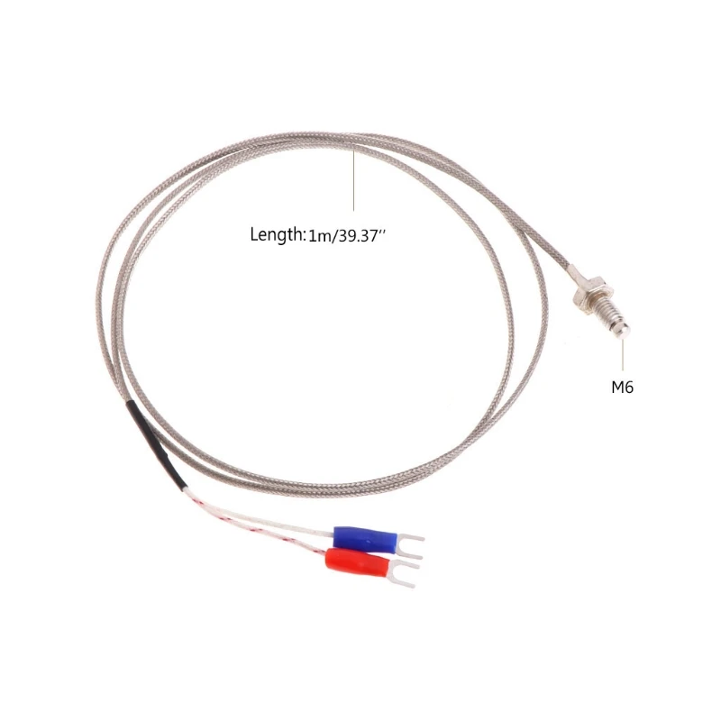 M6 Screw Probe K Type Thermocouple 1m Industrial Temperature Cable Wire for Ovens/Kilns/Furnaces 0-400 Dropshipping