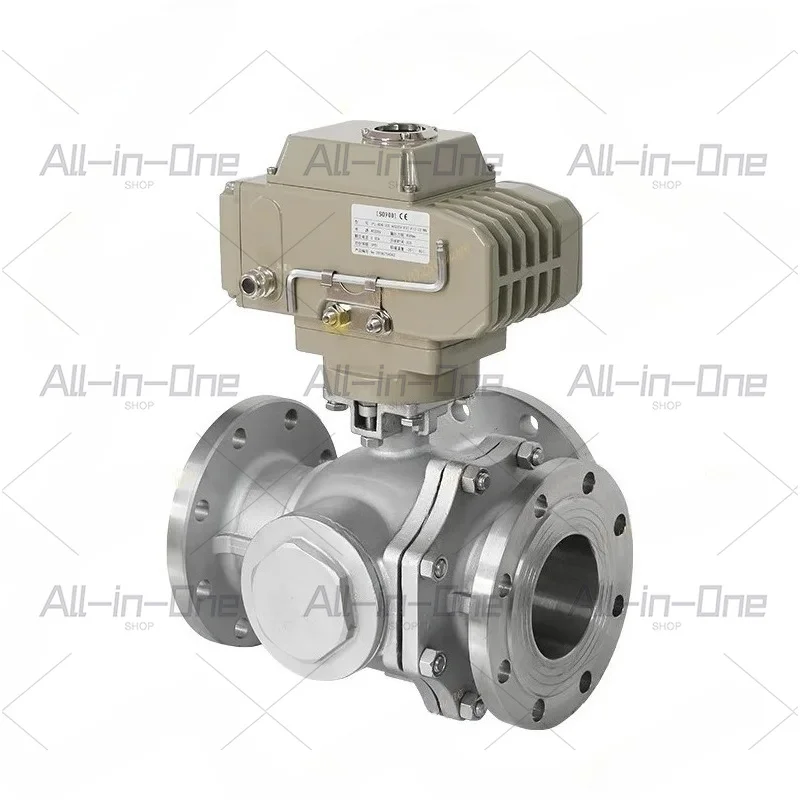 304 Stainless Steel Electric Three-Way Ball Valve Rust-Proof Fixed Ball Valve