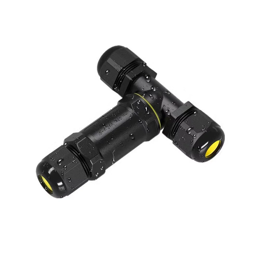 IP68 M25T Waterproof Connector T-type Wire 3 Way 2/3/4/5Pin Screw Connection Solderless For 5-14mm Cable Electrical Junction Box