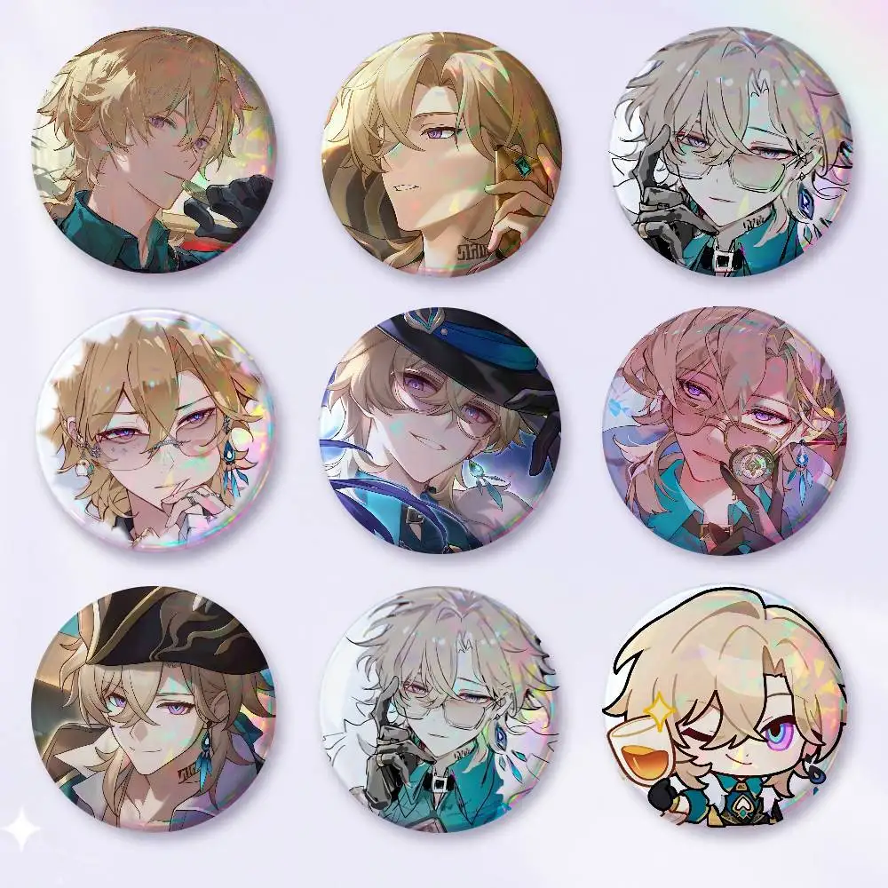 A-Honkai Star Rail Aventurine Mixed Theme Round Button Badge Set  Cartoon Music Game Fashion Pins For Bags Clothes Accessories