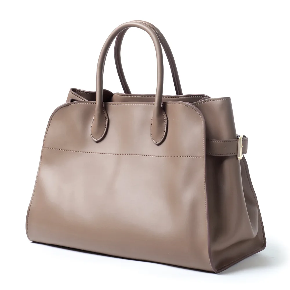 Top layer leather luxury tote bag designer large capacity commuting handbag women\'s bag Single shoulder crossbody bag