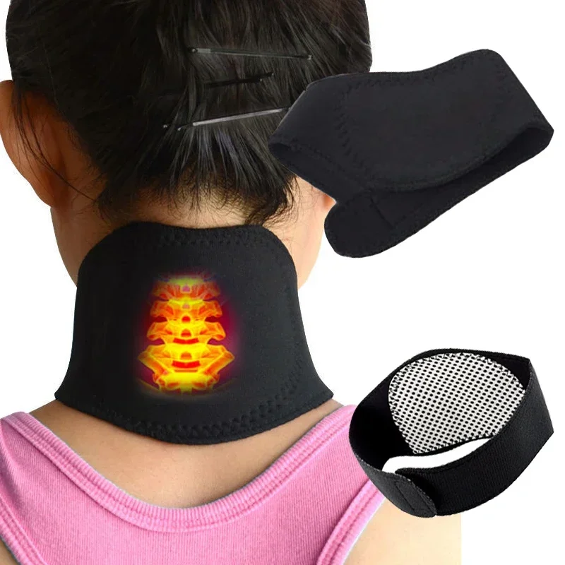 1 Pc Self-heating Tourmaline Neck Magnetic Therapy Support Tourmaline Belt Wrap Brace Pain Relief Cervical Vertebra Protection