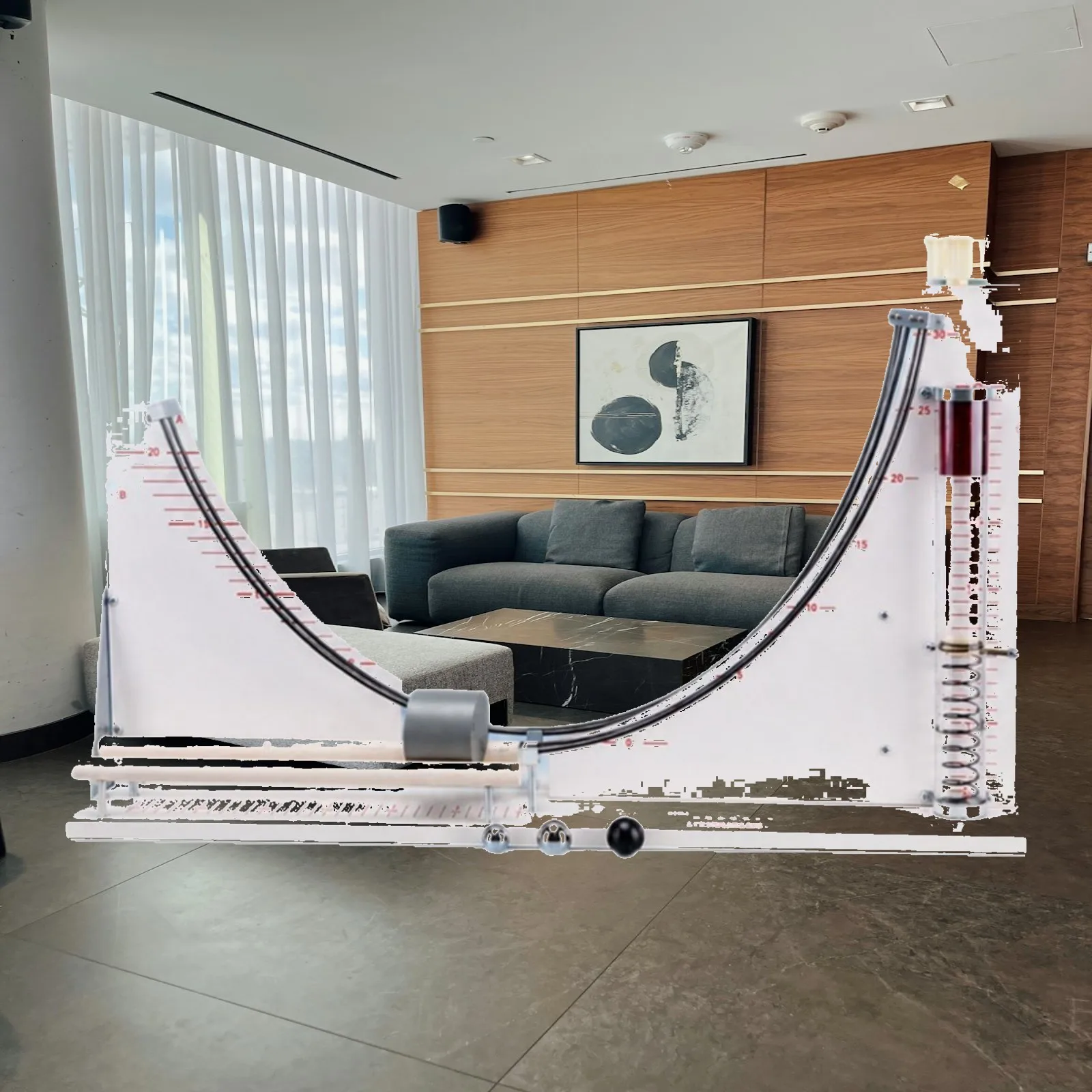 Kinetic Energy Apparatus doubleRail Energy Conversion Model Physics Track with Metal Balls Mechanical Swing Ball Set Curved