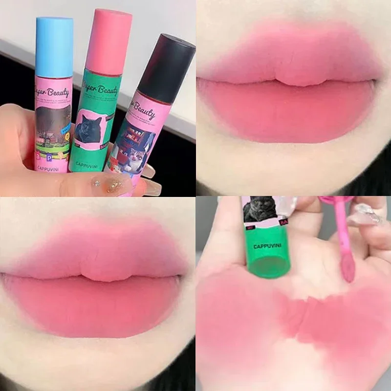 9 Colors Mousse Matte Lip Mud Moisturizing Easy To Wear Velvet Lip Gloss Waterproof Long Lasting Non-stick Cup for Lip Cosmetic