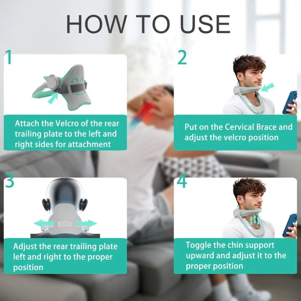 

Health Posture Correction Neck Brace Adjustable Soft Cervical Neck Traction Device Breathable Cervical Collar