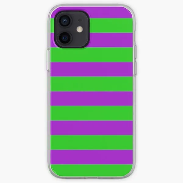 Vibrant Green And Purple Horizontal Stri  Phone Case Customizable for iPhone 11 12 13 14 Pro Max Mini 6 6S 7 8 Plus X XS XR Max