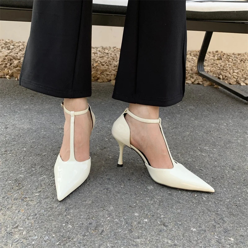 T-Shaped High-Heeled Shoes Shallow Mouth Versatile Sandals Advanced Banquet Style Shoes Sexy Fashionable Sandals Exquisite Shoes