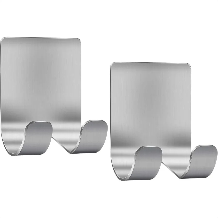 

Razor Holder Shaver Hook Hanger Stand 2 Pack Self Adhesive Stainless Steel Heavy Duty Utility Storage HookShower Hook for Razor