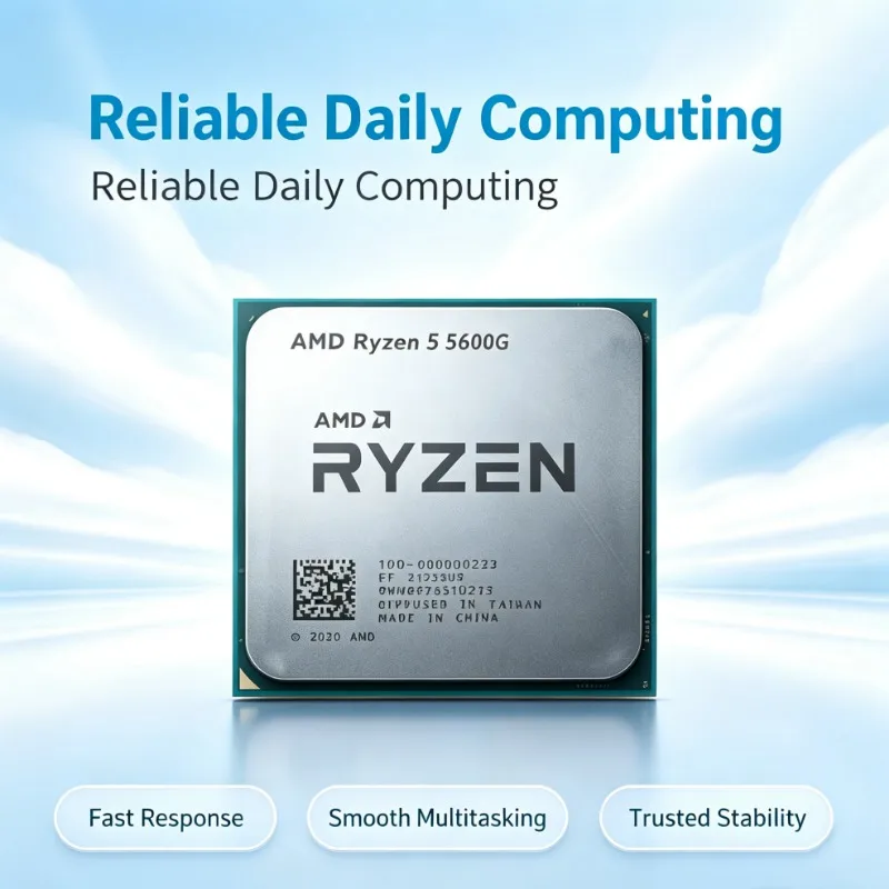 Ryzen 5 5600G R5 5600G 65W CPU Desktop Processor 3.9GHz 6‑Core 12‑Thread L3 16M PN 100‑000000252 Socket AM4 For HTPC Office PC