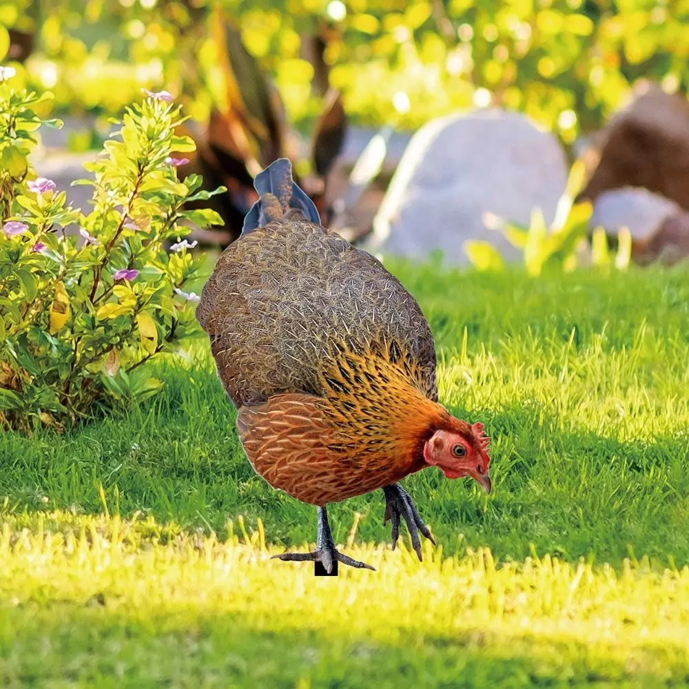 Realistic 3D Garden Chicken Stake Yard Art Reliable Acrylic Chicken Ornament DIY Animals Sculpture Farm