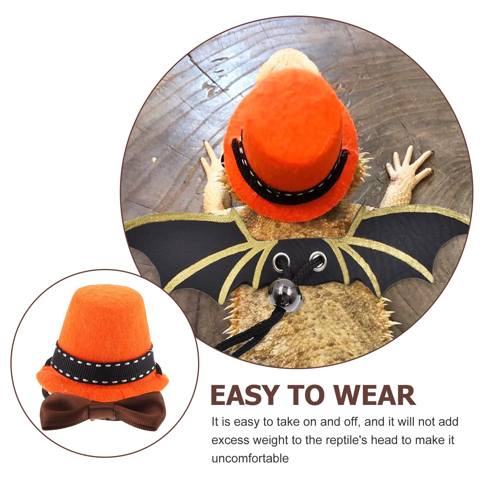 

1 set Mini Lizard Hat Bow Tie Kit Lightweight Reptile Costume For Pet Decor Small Crawl Pet Accessory Snake Wacky Outfit