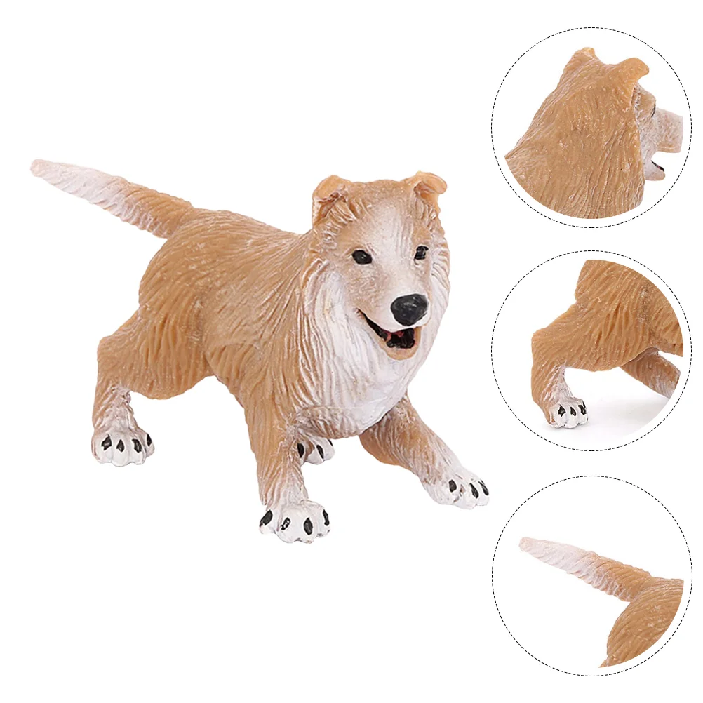 Collie Model Kids Dog Decoration Figurine Lifelike Ornaments for Statue Plastic Toy Adornments Shape Child