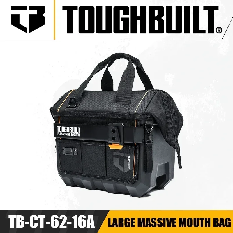 TOUGHBUILT TB-CT-62-12/TB-CT-62-16A/TB-CT-62-20 Medium/Large/X-Large Massive Mouth Bag Handheld Toolkit Waterproof Hardsole