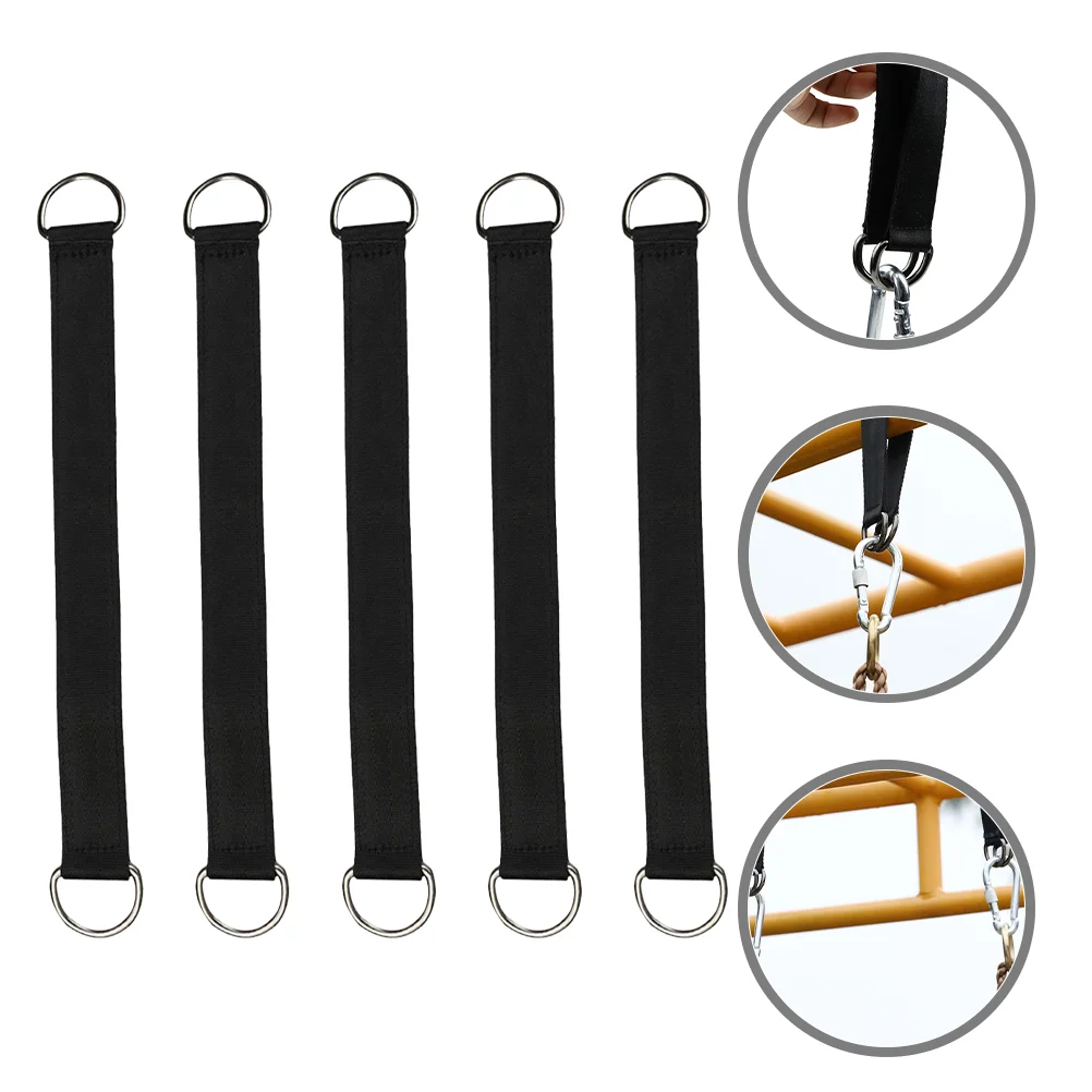 5 Pcs Swing Connection Belt Lanyard Hook Tree Strap Hanging Kit Hammock up Stainless Steel Polyester Rope Limb Straps