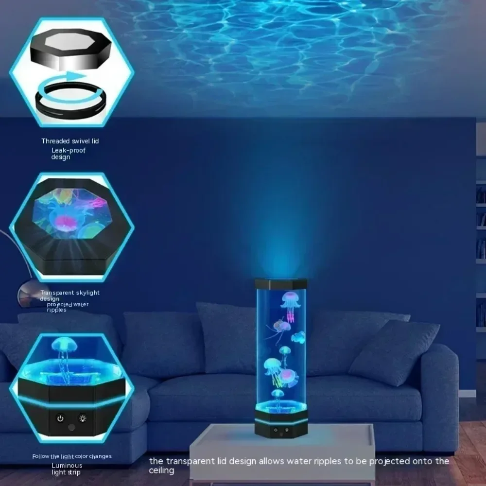 17 Colors Jellyfish Lava Lamp Changing Jellyfish Lamp With Remote Control USB Plug-in Bubble Fish Lamp RC Night Light