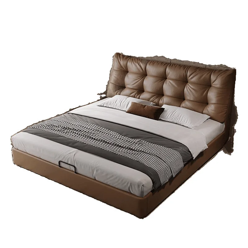 

Italian style, light luxury, modern bed, master bedroom, simple, storage, soft bag