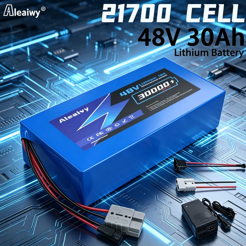 

Высококачественная литиевая батарея Aleaivy 48В 30000мАч, литий-ионный аккумулятор для велосипедов и скутеров, прочная плата защиты BMS 50А