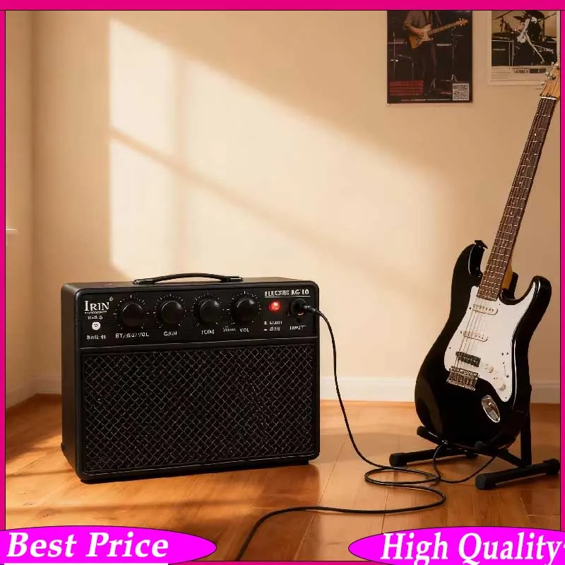 

IRIN 10W Portable Guitar & Bass Amplifier Combo Amp Headphone Jack & Rechargeable Battery | Practice, Travel & Busking Speaker