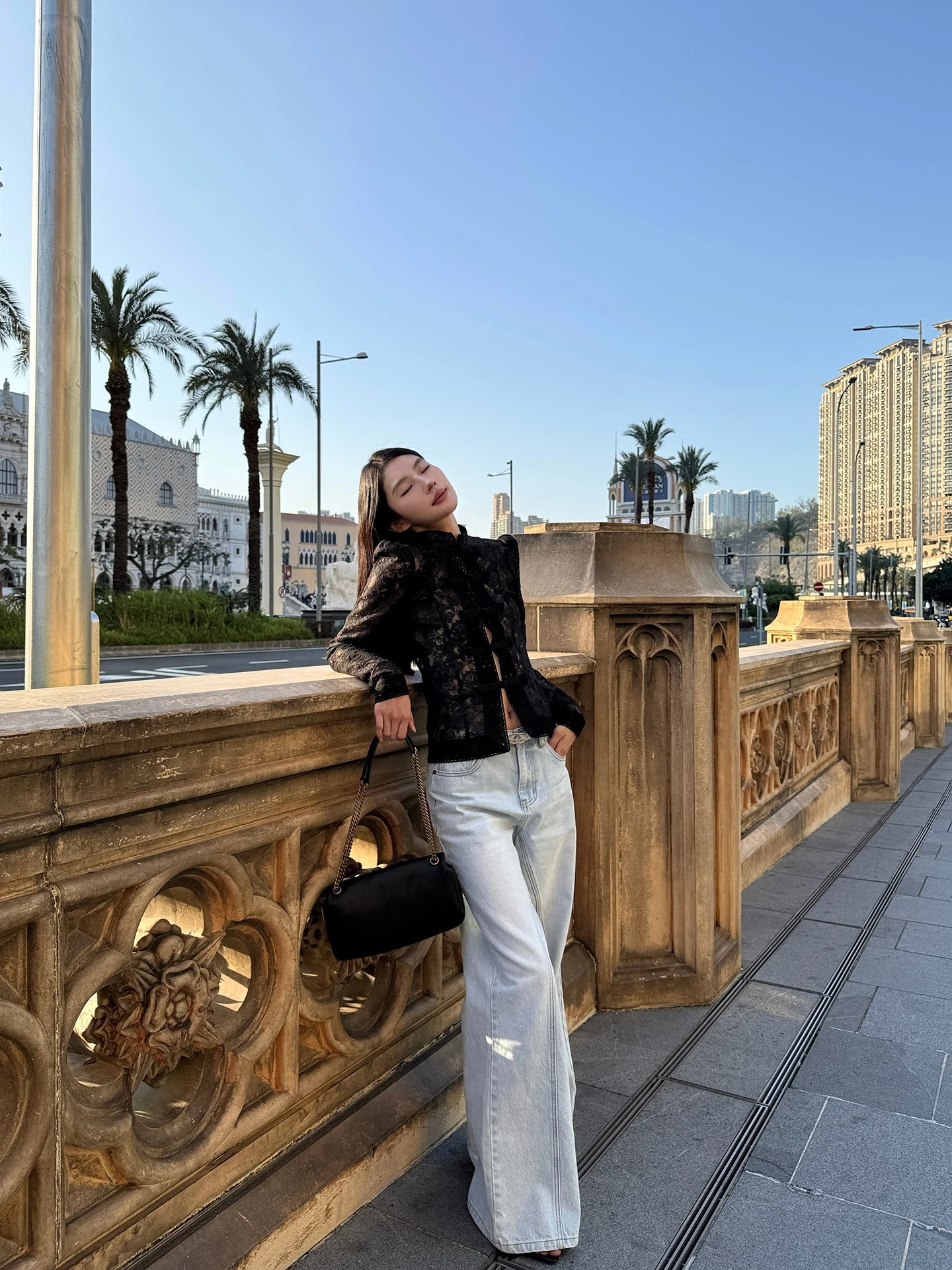 

Natural Wash Long Wide Leg Floor Length Jeans Rosie Inspiration Women's Cotton Denim Pants High Waist Bootcut Trousers