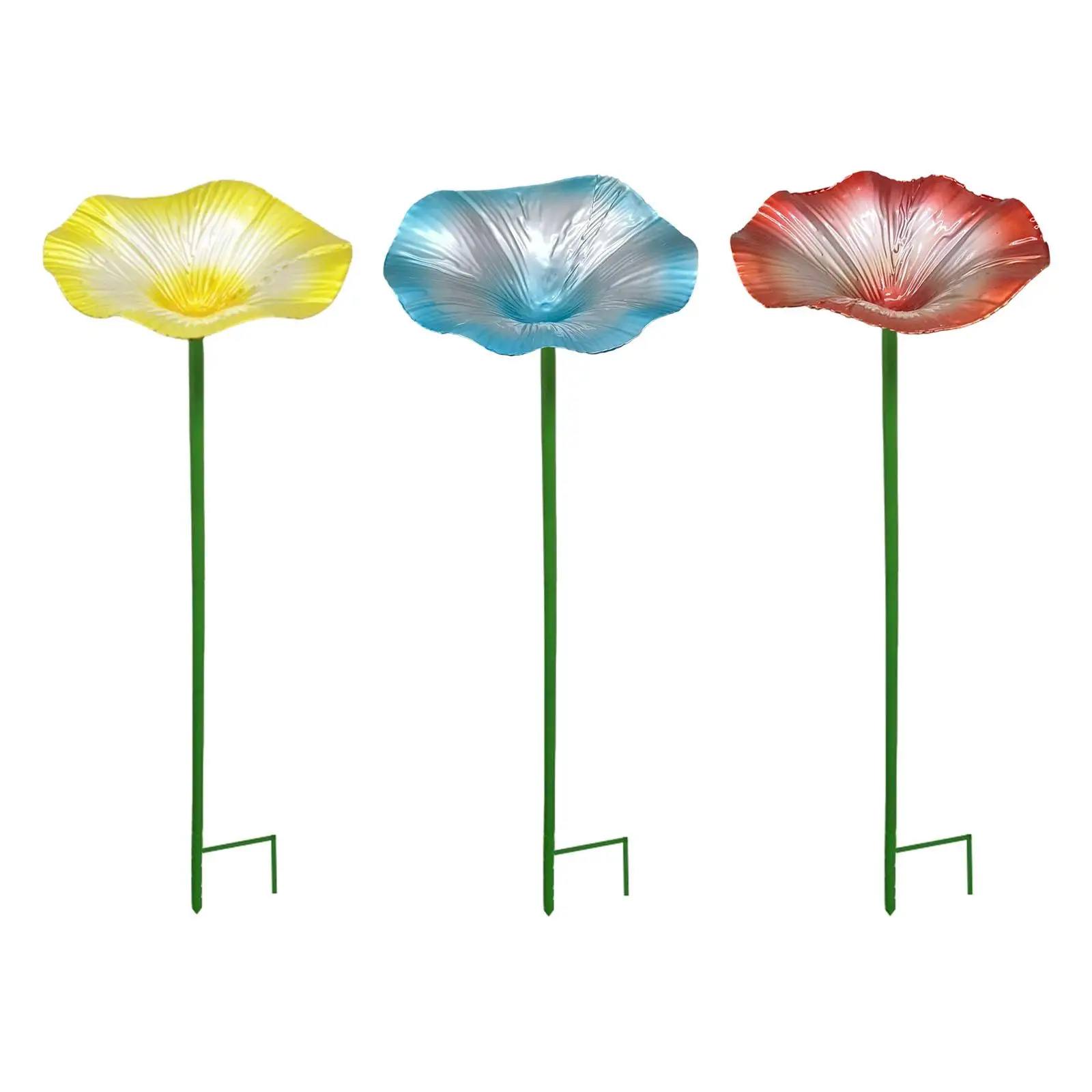 Bird Bath Drinker Plate Iron Decoration Ornament Standing Bird Feeder Garden Birdbath for Lawn Home Outside Balcony Patio