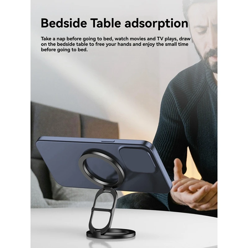 Foldable Double Sided Magnetic Phone Ring Holder For Magsafe Gym Treadmill Universal Folding Car Holder Magnetic Stand