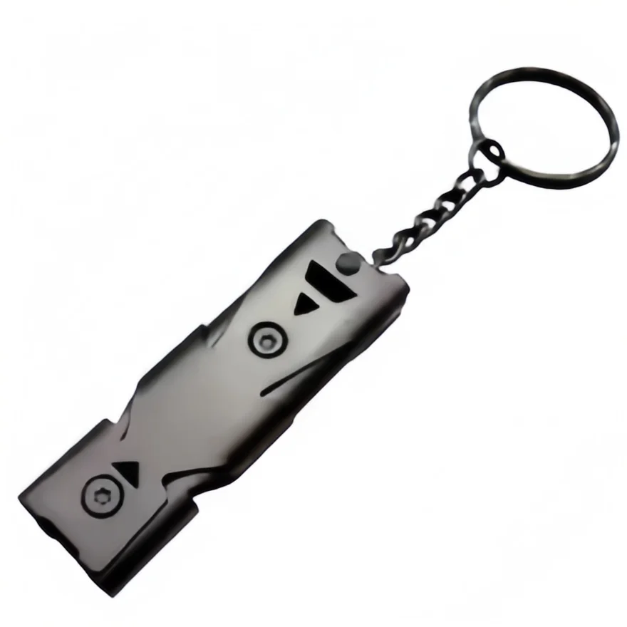 Survival Whistle Keychain Emergency Loud Safety Alarm Double Tube Design For Outdoor Camping Hiking Adventures