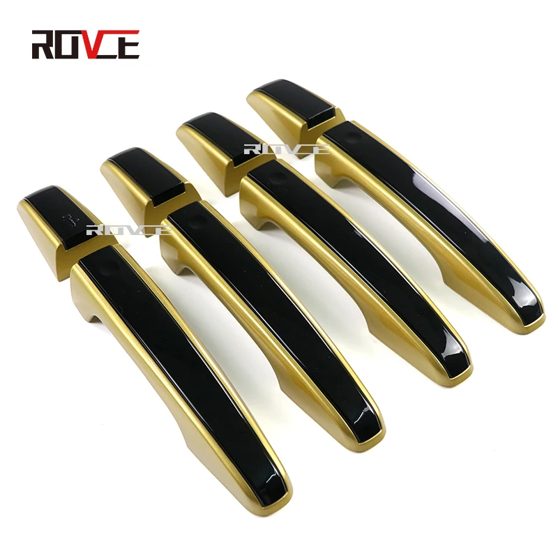 ROVCE 8PCS Golden Door Handle Cover Trim Sticker For Land Rover Range Rover Vogue13-22 Sport 14-22 Discovery 5 15-22 Accessories