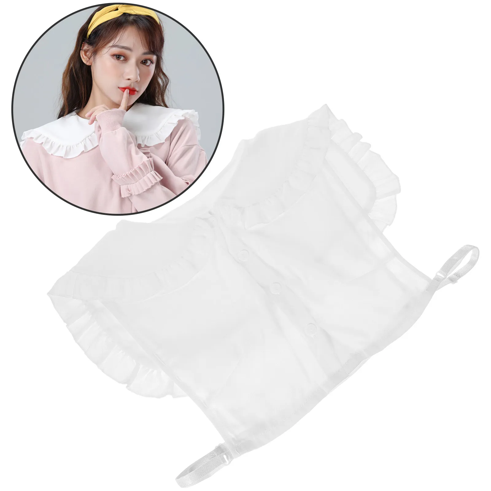 

1 шт. Модный фальшворотник из шифона, декоративный аксессуар для свитера, платья, униформы, одежды для женщин и девушек