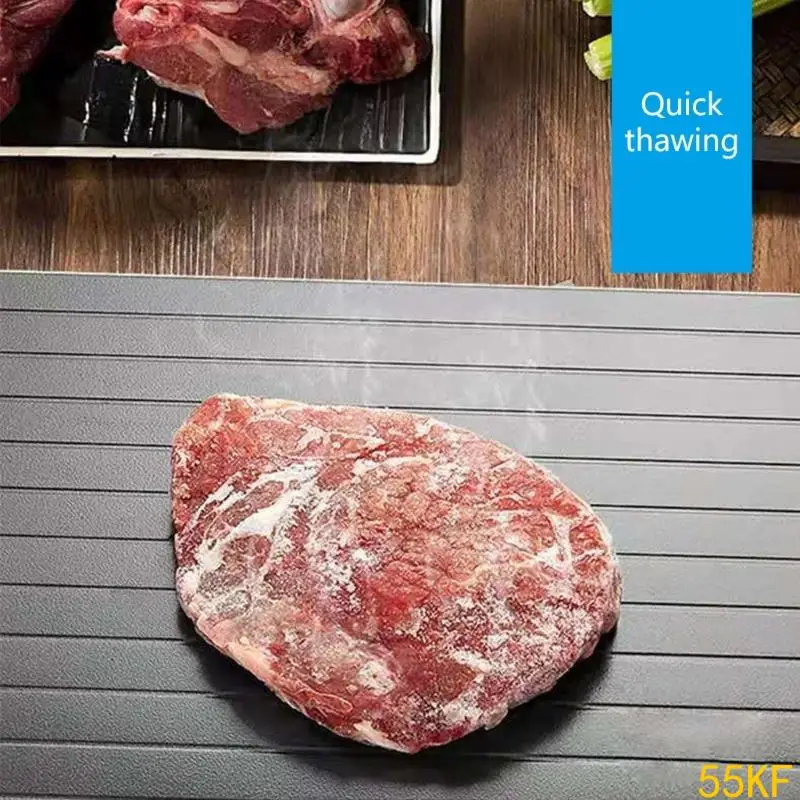 55KF Aluminum Thawing Tray For Frozens Fish Beef Pork Chicken Rapid Thawing Plate Fast Defrosting Board Kitchen Tool view 4