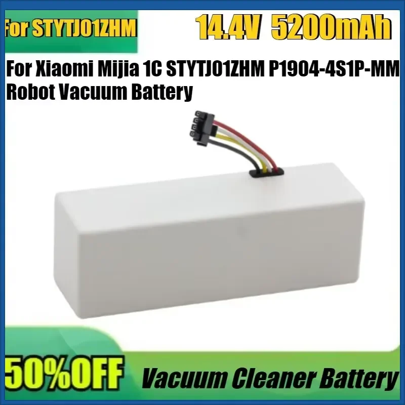 

New 4S2P 14.4V 5200mAh Battery for Xiaomi Mijia 1C STYTJ01ZHM P1904-4S1P-MM Robot Vacuum Cleaner Accessories