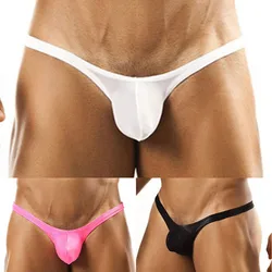 Mens Sexy Low Waist Underwear Soft Pouch Thongs Ultra-Thin G-String Tangas Elastic Knickers Hombre T-back Underpants Jockstrap