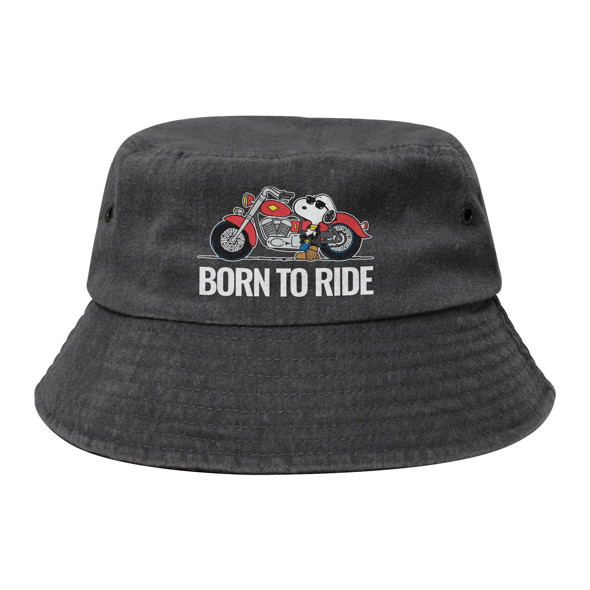 Snoopys & His Motorcycle Bucket Hat for Girl Vocation  Sun Hat Style Packable for Fishing Fisherman Cap Getaway Headwear