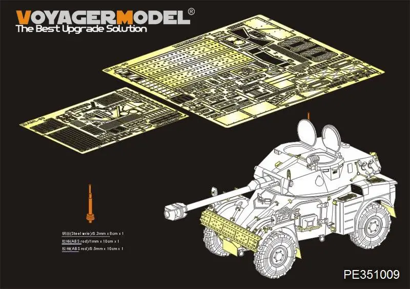 Voyager PE351009 French Panhard AML-90 1961-Present Amored Vehicle Basic (For TIGER 4635) assemble