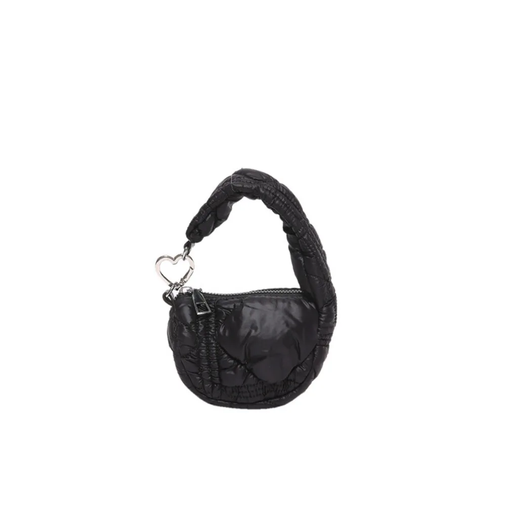 

Fashion Solid Color Mini Pleated Cloud Bag Mini Handbag Quilted Small Wallet Korean Style Hanging Bag Pendant Bag Accessories