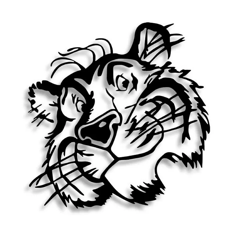 Car Stickers Personalized Tiger Hat Car Stickers Car Decoration Decals Creative Sunscreen Waterproof Black and White, 30cm*29cm