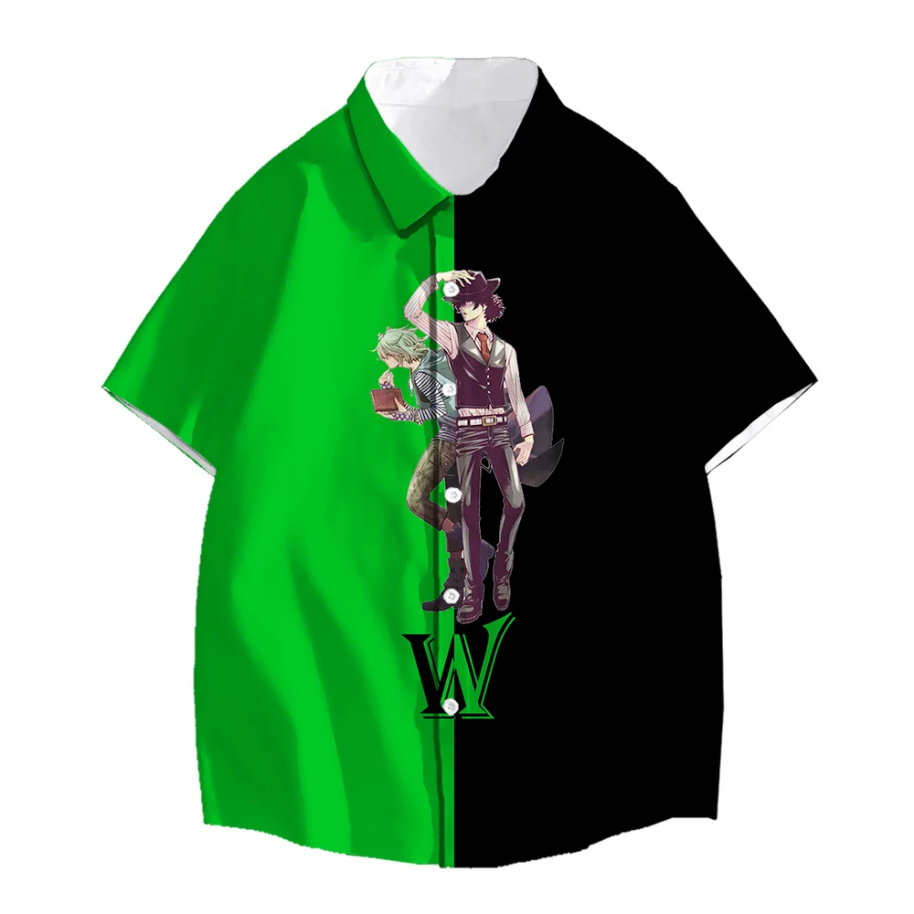 SONSPEE 3D Printing Japanese Anime Characters Detective Botton Shirt Men Women's Oversize 6XL Clothing New Short Sleeve Tops