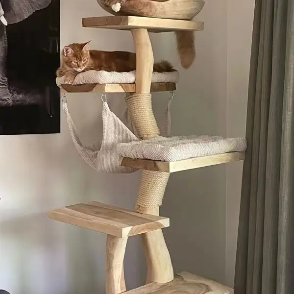 Hot Selling Modern High Quality Indoor Wooden Cat Tree Multi-Layer Cat Climbing Frame Sisal Material Hot Selling Pet Supplies