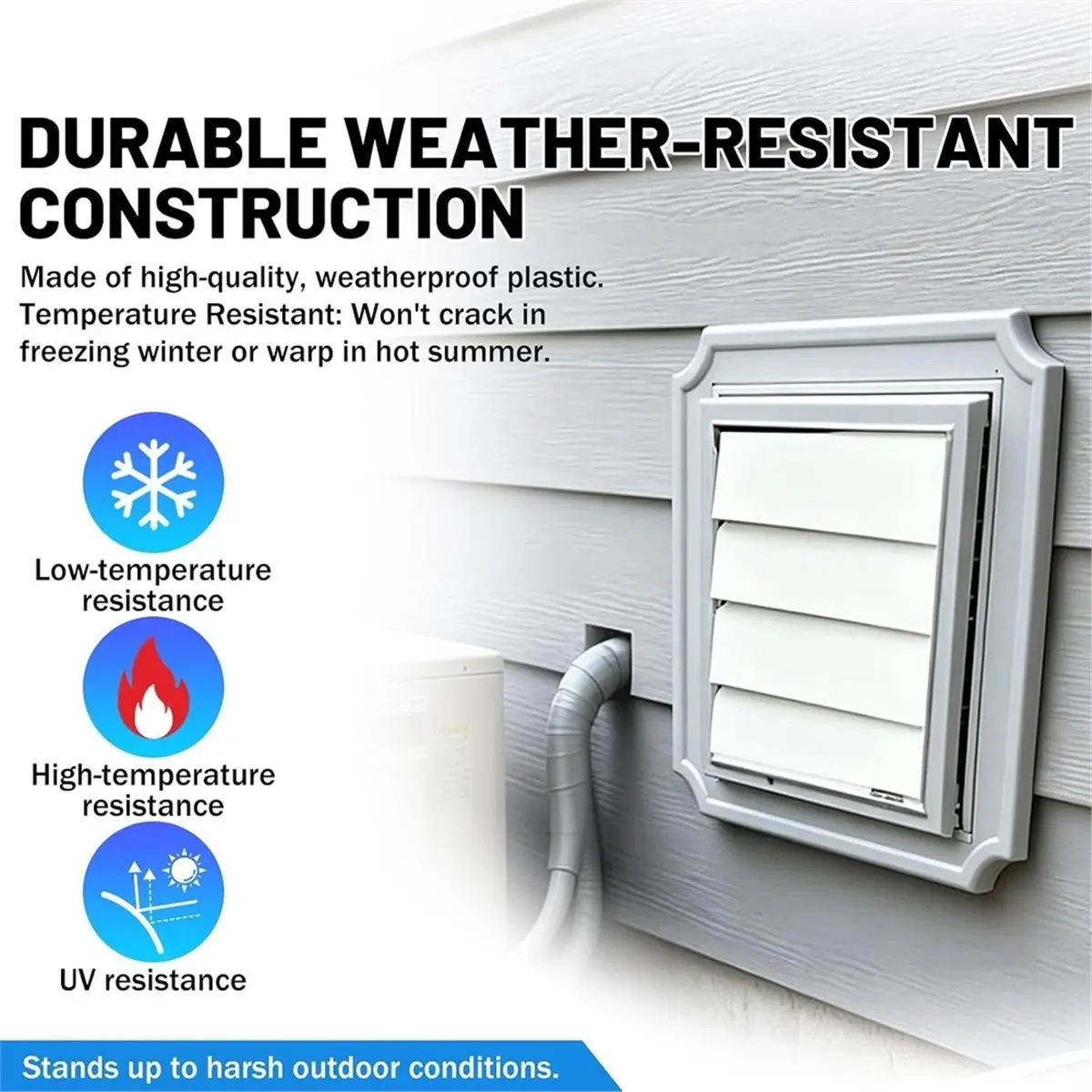 8-Pack Dryer Vent Louver Replacement Flaps for 4 Inch Outdoor Vents - Weather-Resistant & Auto-Close