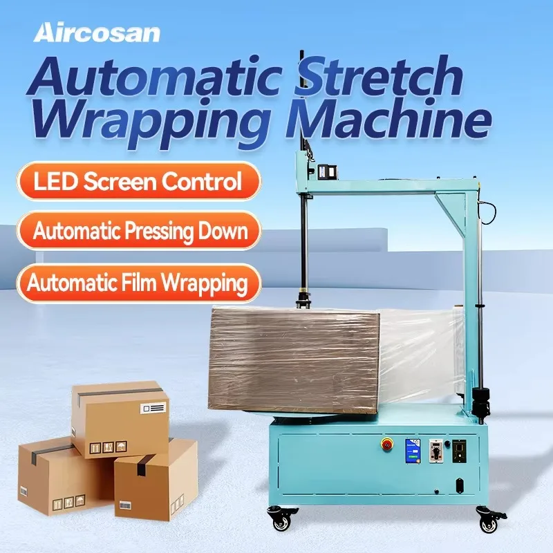 Semi Automatic Carton Wrapper Small Portable Stretch Film Wrapping Machine for Plastic Stretch Film Packing